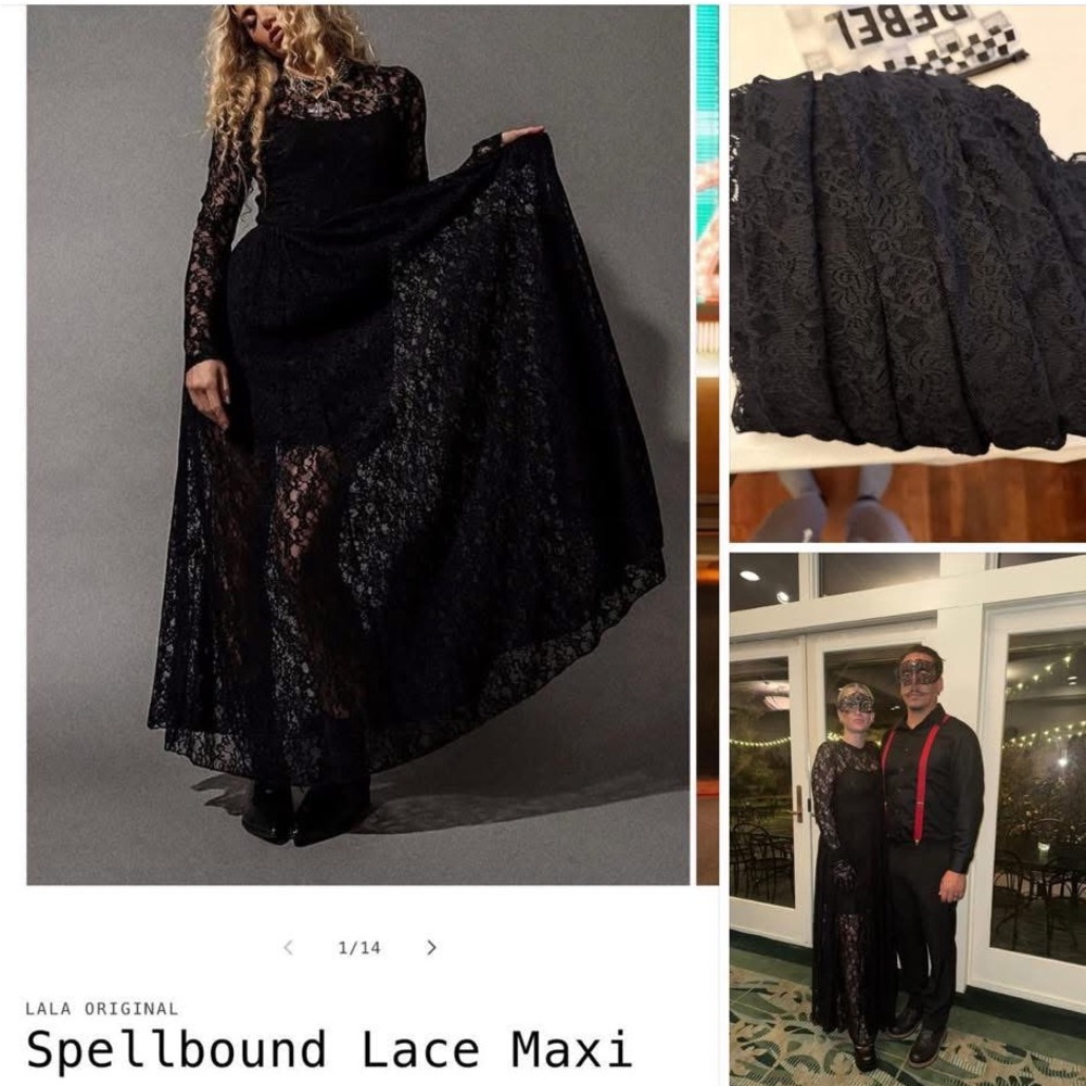Dressed in LALA Black Lace Maxi Skirt